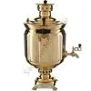 Самовар на дровах 9 литров формы «Банка гранная», золотой, категория «Дачный»