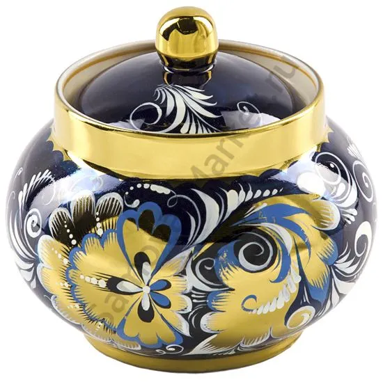 Сахарница с художественной росписью «Кудрина синяя» Сахарница с художественной росписью «Кудрина синяя»
