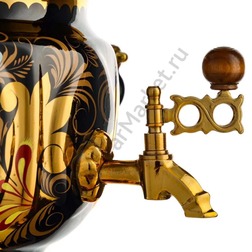 Самовар электрический 3 литра с художественной росписью «Кудрина чёрная» формы «Овал» Самовар электрический 3 литра с художественной росписью «Кудрина чёрная» формы «Овал»