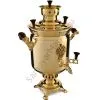 Самовар на дровах 5 литров формы «Банка с гербом РФ», золотой, категория «Люкс» Самовар на дровах 5 литров формы «Банка с гербом РФ», золотой, категория «Люкс»