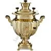 Самовар антикварный на дровах 6,5 литров формы «Ваза дольная», ТПЗ, золотистый Самовар антикварный на дровах 6,5 литров формы «Ваза дольная», ТПЗ, золотистый