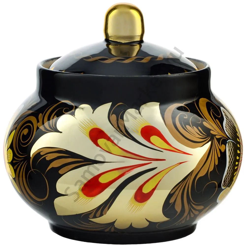 Сахарница с художественной росписью «Кудрина чёрная» Сахарница с художественной росписью «Кудрина чёрная»