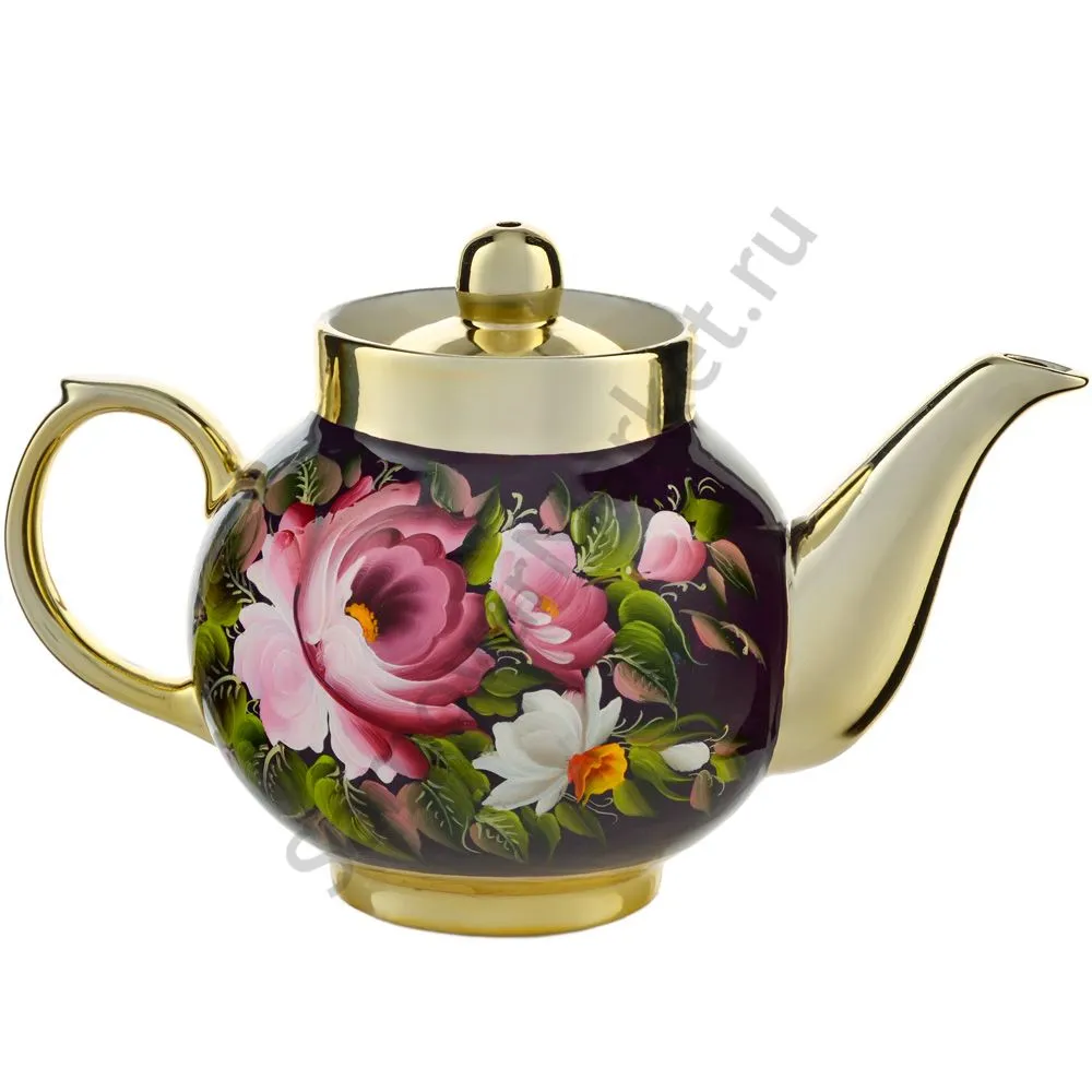 Самовар электрический 4 л.в наборе из 4 предметов с худ.росписью «Букет на фиолетовом в золоте» Самовар электрический 4 л.в наборе из 4 предметов с худ.росписью «Букет на фиолетовом в золоте»