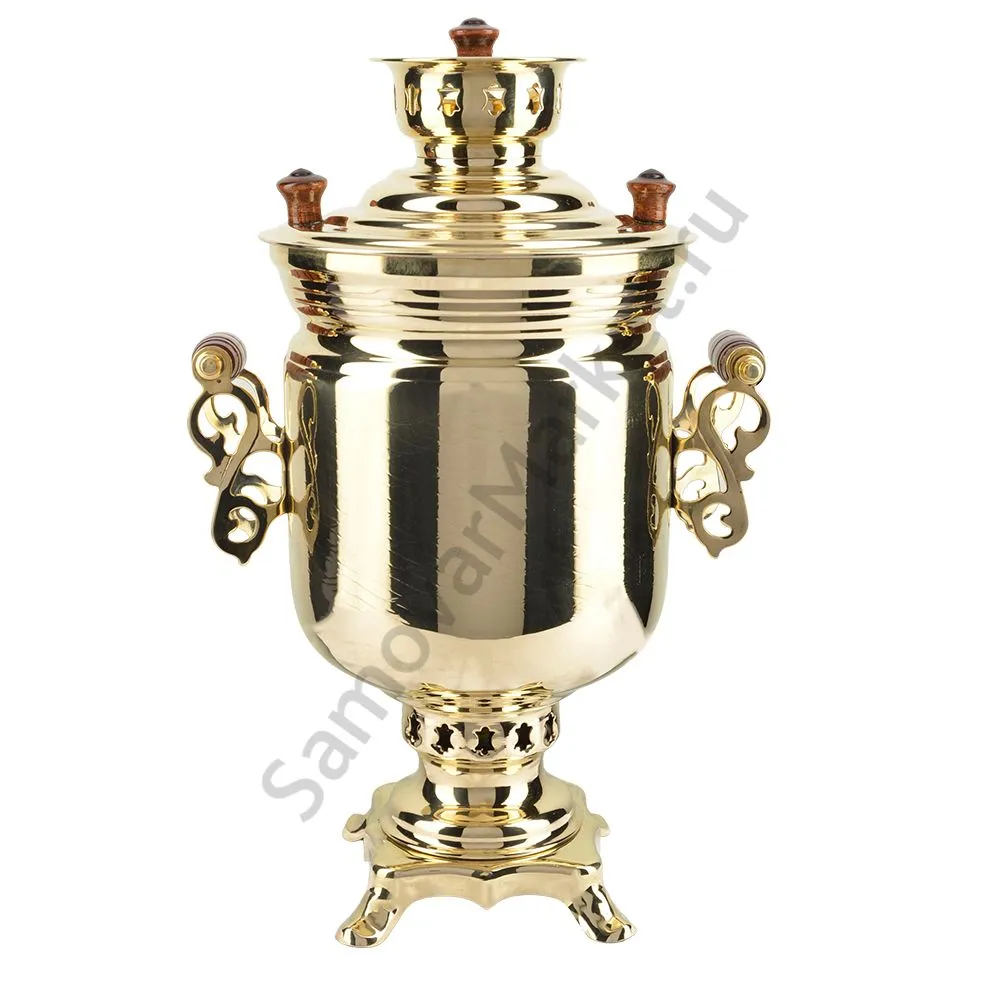 Самовар на дровах 2,8 литра формы «Банка», золотой, категория «Люкс» Самовар на дровах 2,8 литра формы «Банка», золотой, категория «Люкс»