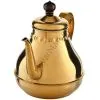 Чайник заварочный 1 литр фигурный с деревянной фурнитурой, золотистый