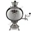 Самовар антикварный на дровах 4 литра формы «Шар» Капырзин, серебристый