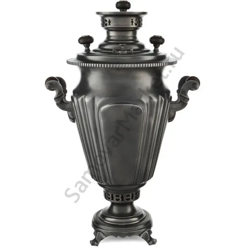 Самовар антикварный на дровах 5 литров формы «Рюмка гранная» Кольчугино, «Графит», эксклюзив