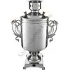 Буфетный самовар электрический 45 литров формы «Банка» с трубой, нержавеющая сталь, серебристый 