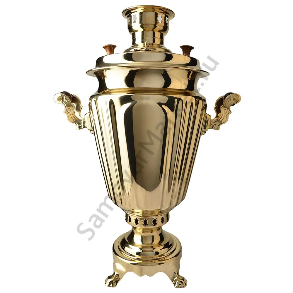 Самовар на дровах 7 литров формы «Рюмка гранная», золотой, категория «Люкс» Самовар на дровах 7 литров формы «Рюмка гранная», золотой, категория «Люкс»