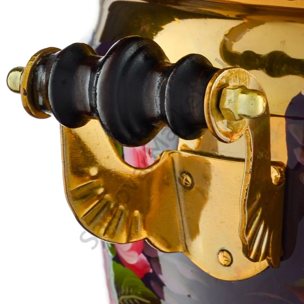 Самовар электрический 4 л.в наборе из 4 предметов с худ.росписью «Букет на фиолетовом в золоте» Самовар электрический 4 л.в наборе из 4 предметов с худ.росписью «Букет на фиолетовом в золоте»