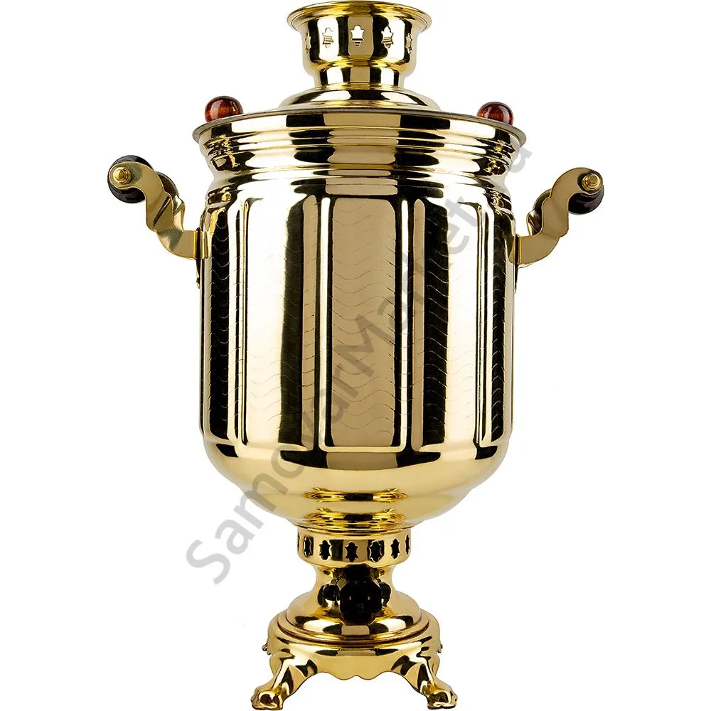 Самовар электрический 10 литров формы «Банка гранная», золотой, категория «Стандарт» Самовар электрический 10 литров формы «Банка гранная», золотой, категория «Стандарт»