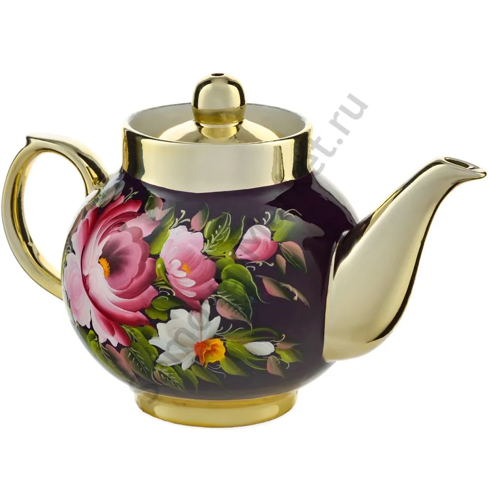 Самовар электрический 4 л.в наборе из 4 предметов с худ.росписью «Букет на фиолетовом в золоте» Самовар электрический 4 л.в наборе из 4 предметов с худ.росписью «Букет на фиолетовом в золоте»
