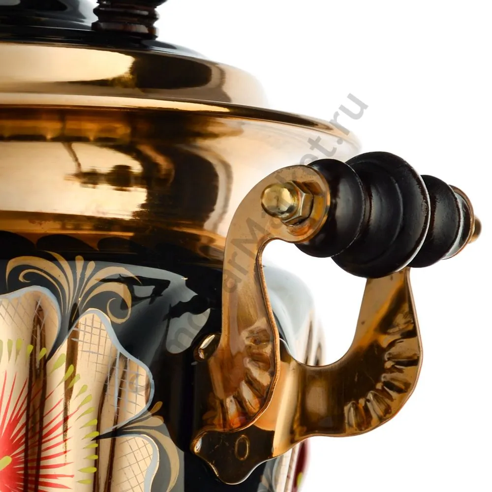 Самовар электрический 3 литра с художественной росписью «Кудрина чёрная» формы «Рюмка» Самовар электрический 3 литра с художественной росписью «Кудрина чёрная» формы «Рюмка»