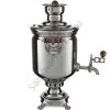 Самовар на дровах 5 литров формы «Банка», серебристый, категория «Дачный»