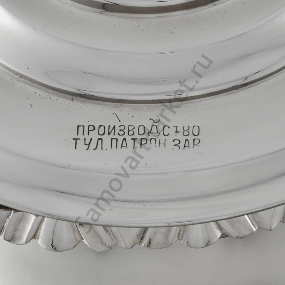 Самовар антикварный на дровах 3,3 литра формы «Рюмка с колоннами» Тул.Патрон.Завод, серебристый Самовар антикварный на дровах 3,3 литра формы «Рюмка с колоннами» Тул.Патрон.Завод, серебристый