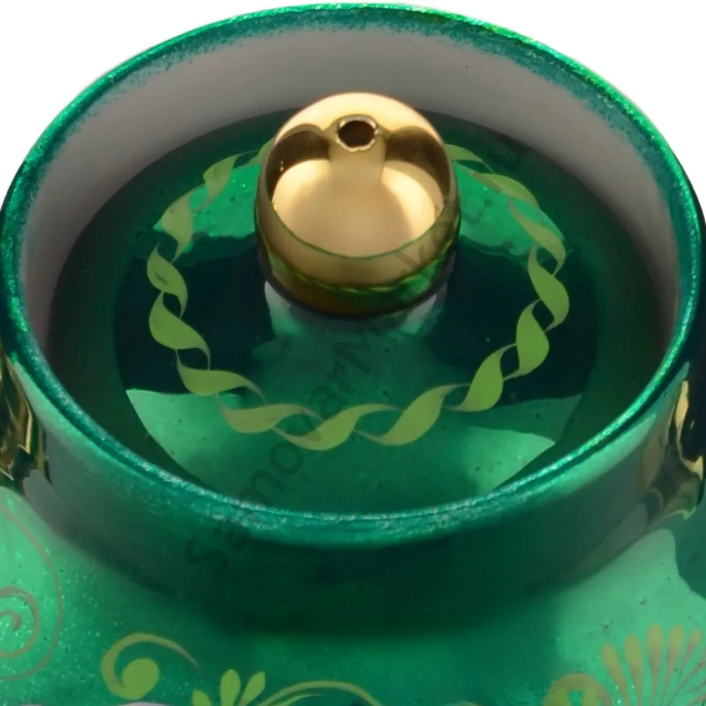 Чайник заварочный для самовара с художественной росписью «Кудрина зелёная» Чайник заварочный для самовара с художественной росписью «Кудрина зелёная»