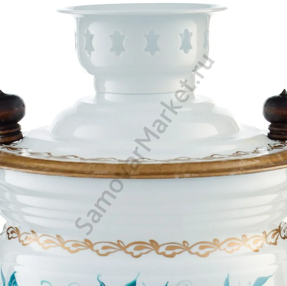 Самовар электрический 3 л с автоотключением,худ.росписью «Герберы на белом» формы «Банка» Самовар электрический 3 л с автоотключением,худ.росписью «Герберы на белом» формы «Банка»