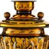 Самовар электрический 3 л с художественной росписью «Кудрина золото на чёрном» формы «Рюмка»
