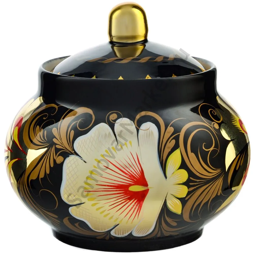 Сахарница с художественной росписью «Кудрина чёрная» Сахарница с художественной росписью «Кудрина чёрная»