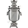 Самовар антикварный на дровах 7,5 литров формы «Банка» Н.И. Баташева с медалями, серебристый 