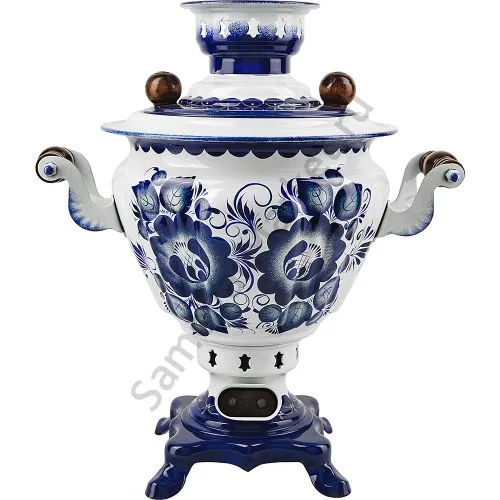 Самовар электрический 2 литра с художественной росписью «Гжель» формы «Чаша»