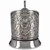 Подстаканник никелированный с чернью «Русское чаепитие» Подстаканник никелированный с чернью «Русское чаепитие»