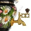Самовар электрический 2,5 литра с художественной росписью «Ромашки с клевером» формы «Груша» 