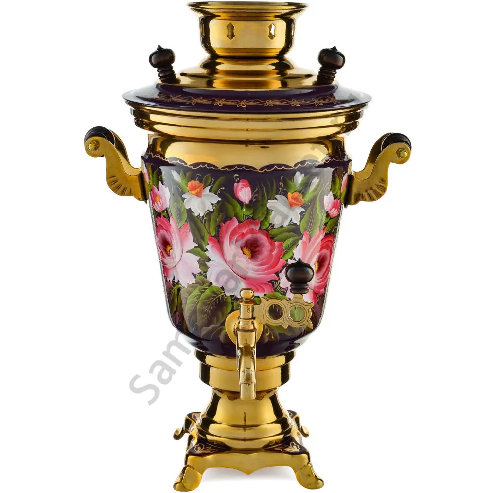 Самовар электрический 4 л.в наборе из 4 предметов с худ.росписью «Букет на фиолетовом в золоте» Самовар электрический 4 л.в наборе из 4 предметов с худ.росписью «Букет на фиолетовом в золоте»