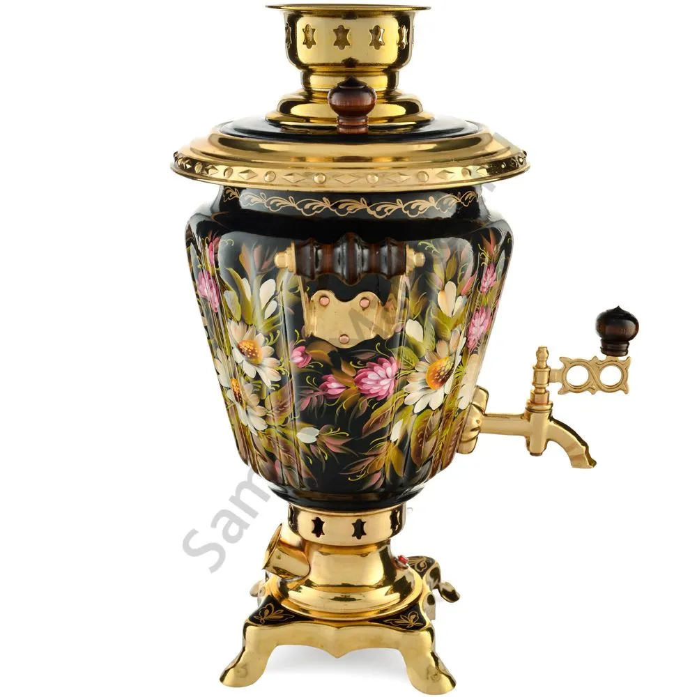 Самовар электрический 3 литра с авто.откл художественной росписью «Ромашки с клевером» формы «Рюмка» Самовар электрический 3 литра с авто.откл художественной росписью «Ромашки с клевером» формы «Рюмка»