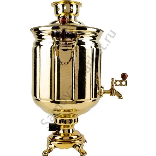 Самовар электрический 10 литров формы «Банка гранная», золотой, категория «Стандарт»