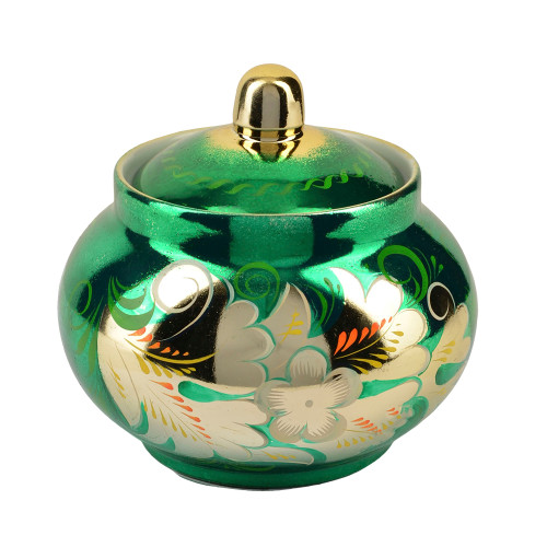 Сахарница с художественной росписью «Кудрина зелёная» Сахарница с художественной росписью «Кудрина зелёная»