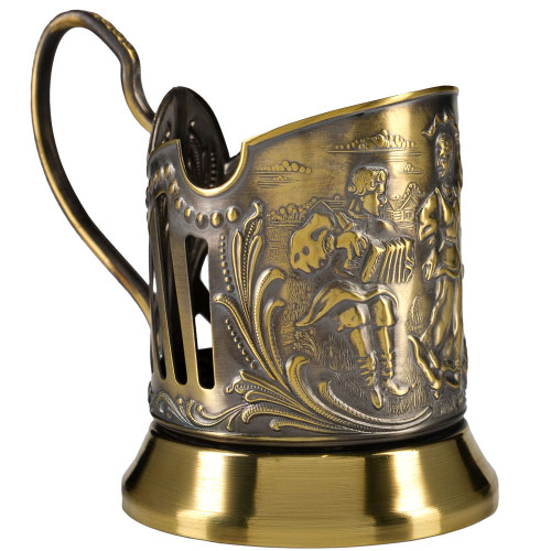 Подстаканник латунный «Русские пляски»