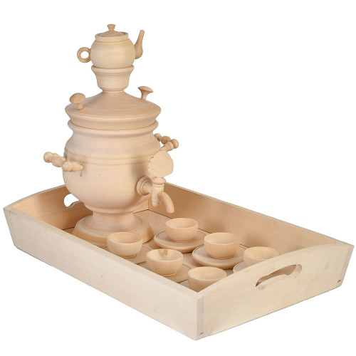 Набор для творчества «Деревянный самовар в наборе с чайником, чашками и блюдцами» 