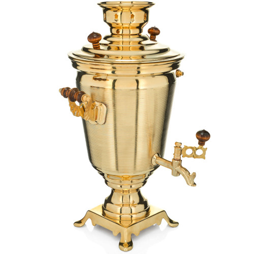 Самовар электрический 4 литра формы «Рюмка с вибронакаткой», золотой, категория «Стандарт»