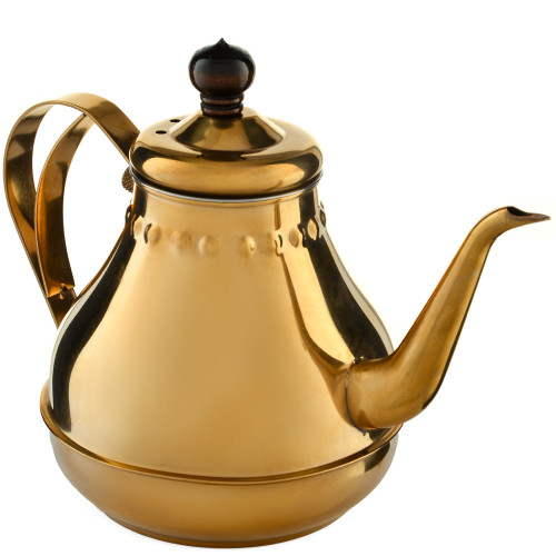 Чайник заварочный 1 литр фигурный, золотистый