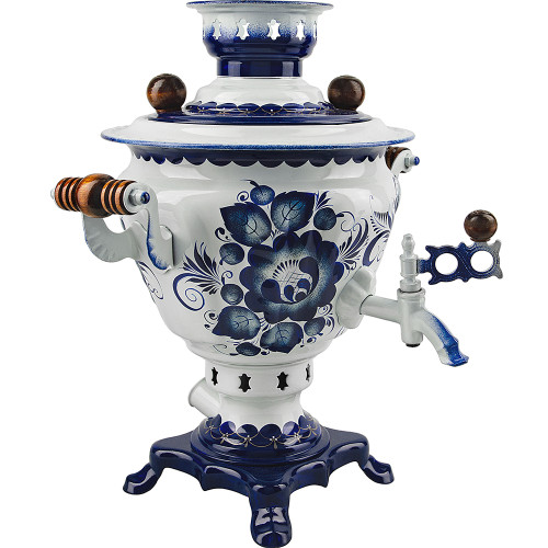 Самовар электрический 2 литра с художественной росписью «Гжель» формы «Чаша»