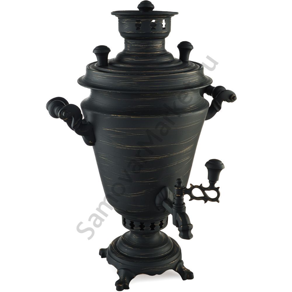 Самовар на дровах 5 литров формы «Рюмка», золотые нити в патине, литьё, категория «Эксклюзив» Самовар на дровах 5 литров формы «Рюмка», золотые нити в патине, литьё, категория «Эксклюзив»