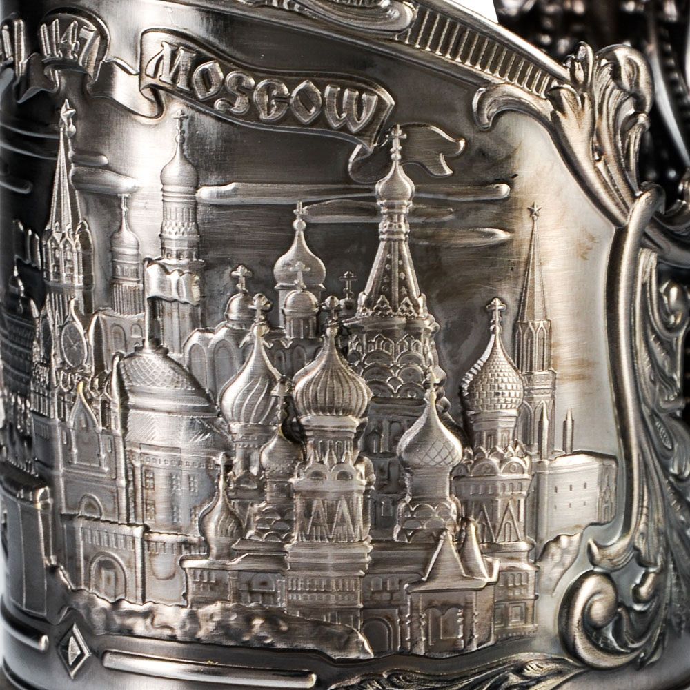 Подстаканник никелированный с чернью «Москва» Подстаканник никелированный с чернью «Москва»