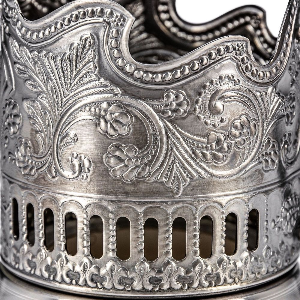 Подстаканник никелированный с чернью «Глухарь» Подстаканник никелированный с чернью «Глухарь»