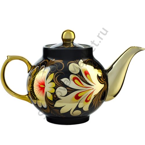Чайник заварочный для самовара с художественной росписью «Кудрина чёрная»