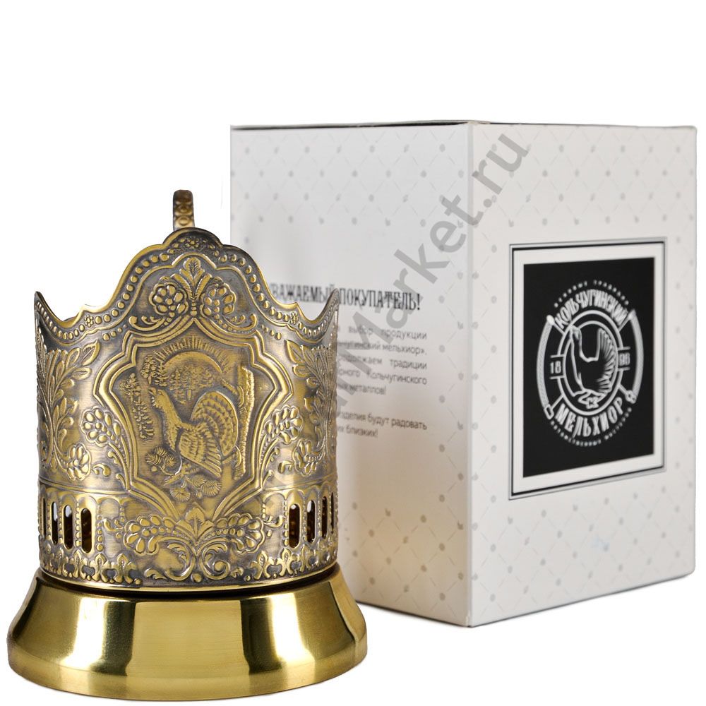 Подстаканник латунный «Глухарь» Подстаканник латунный «Глухарь»