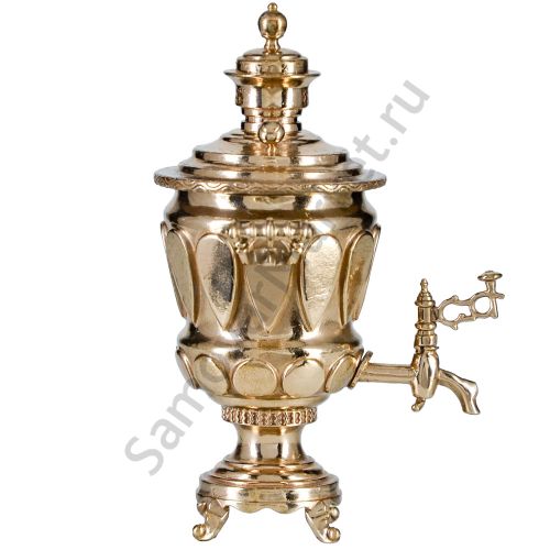 Самовар сувенирный формы «Ферзь», литой, золотой