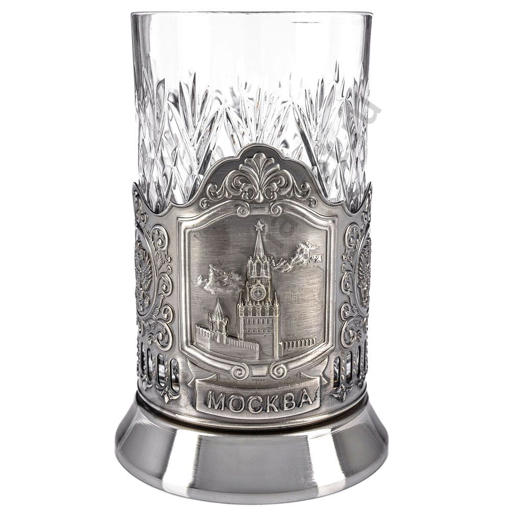 Подстаканник никелированный с чернью «Спасская башня» Подстаканник никелированный с чернью «Спасская башня»