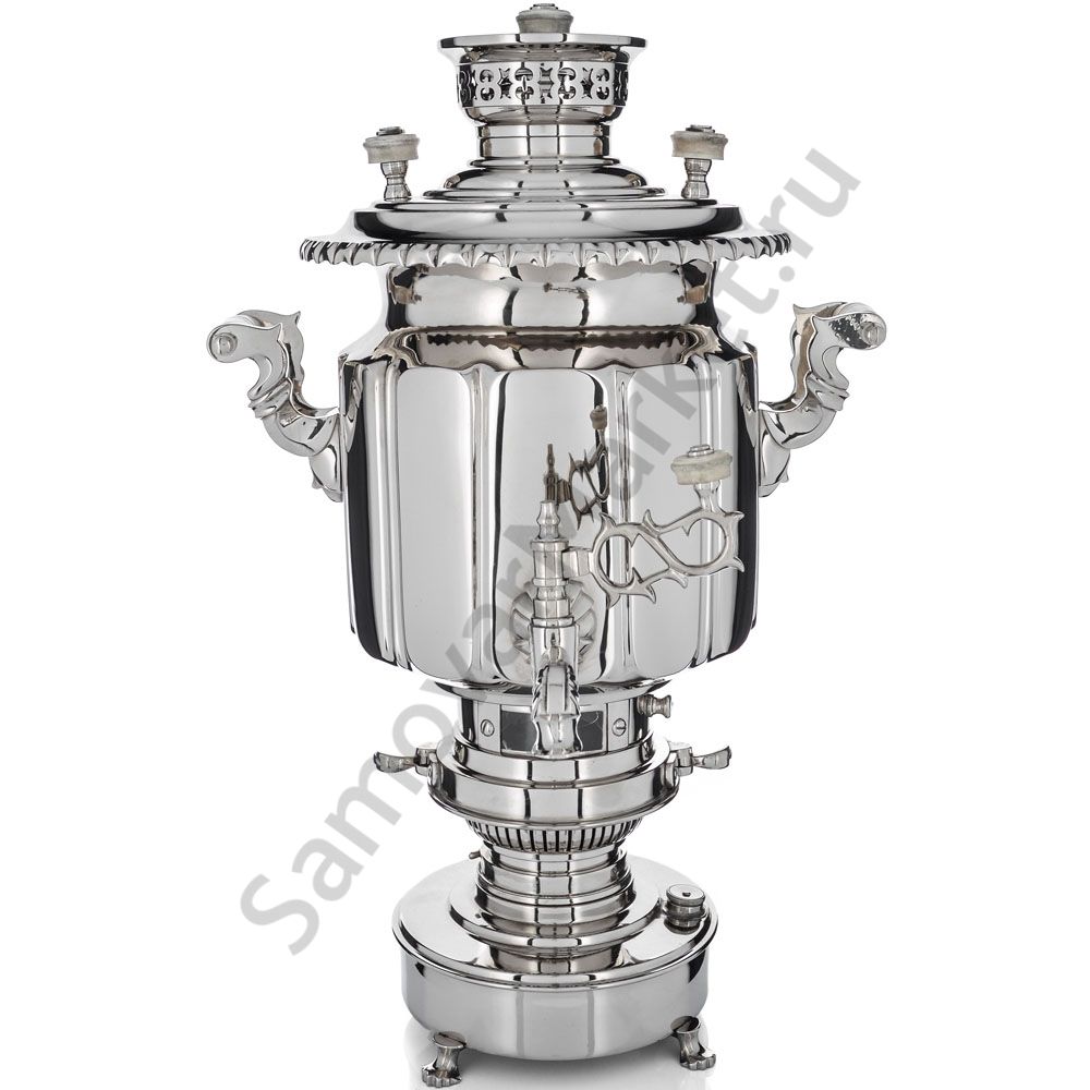 Самовар антикварный жаровой на керосине 7 литра формы «Фонарь» Б.Г. Тейле, серебристый  Самовар антикварный жаровой на керосине 7 литра формы «Фонарь» Б.Г. Тейле, серебристый