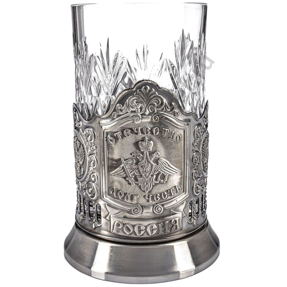Подстаканник никелированный с чернью «Отечество, Долг, Честь» Подстаканник никелированный с чернью «Отечество, Долг, Честь»
