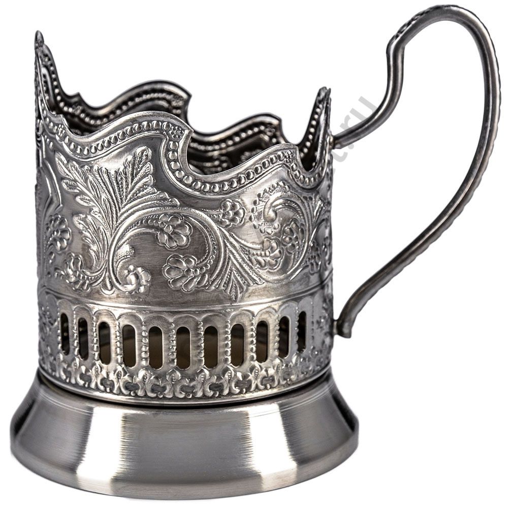 Подстаканник никелированный с чернью «Глухарь» Подстаканник никелированный с чернью «Глухарь»