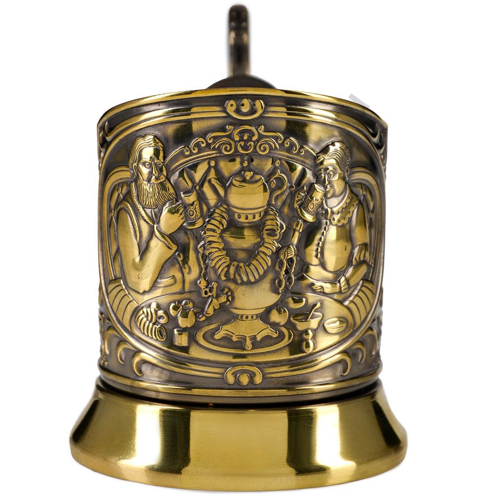 Подстаканник латунный «Русское чаепитие» Подстаканник латунный «Русское чаепитие»