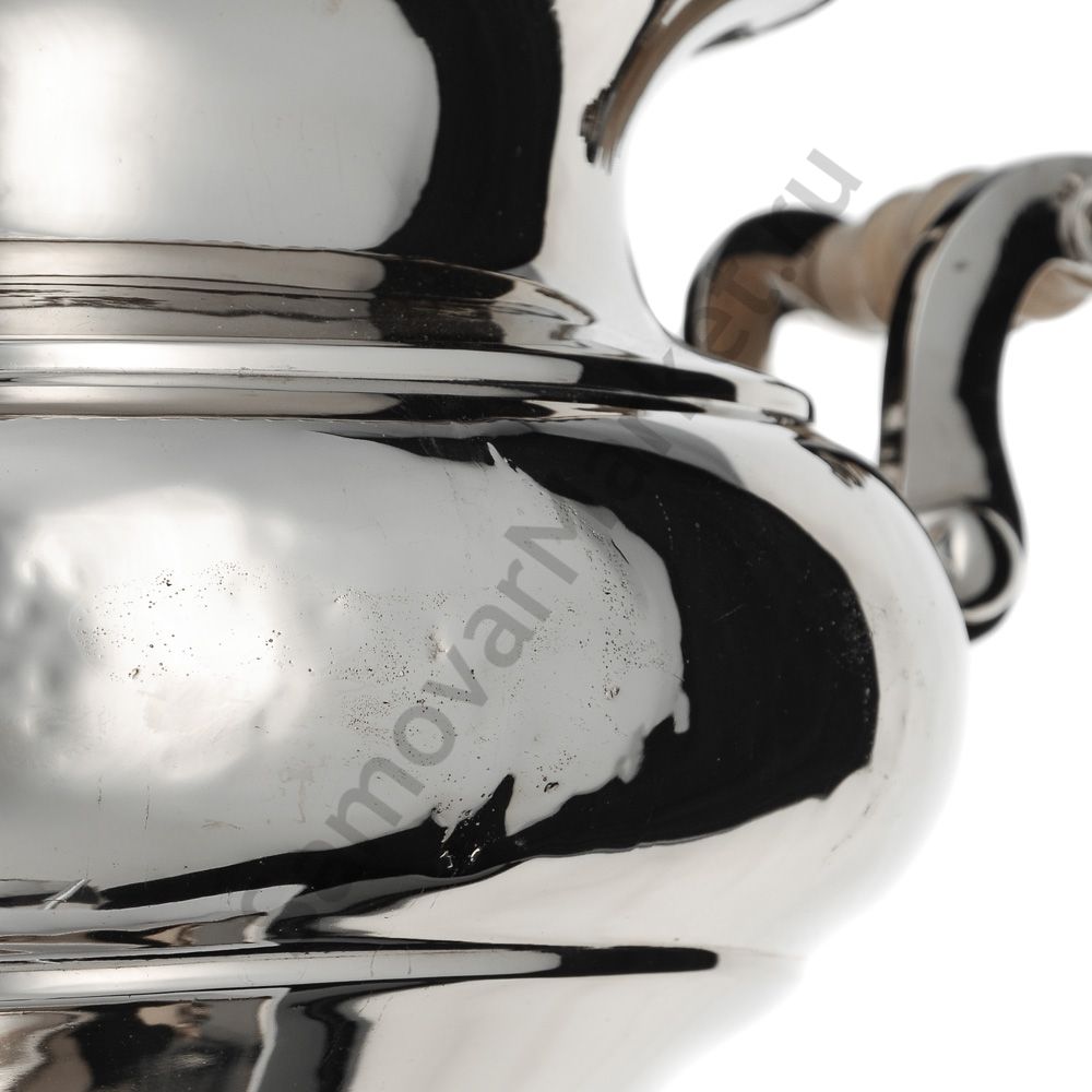 Самовар антикварный на дровах 6 литров формы «Репка» И.Ф. Капырзина, серебристый Самовар антикварный на дровах 6 литров формы «Репка» И.Ф. Капырзина, серебристый