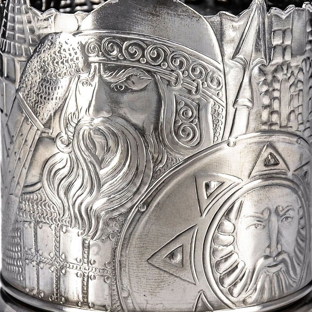 Подстаканник никелированный с чернью «Богатырская застава» Подстаканник никелированный с чернью «Богатырская застава»