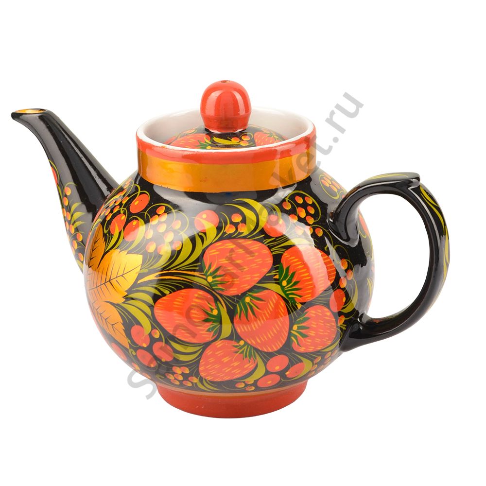 Чайник заварочный для самовара с художественной росписью «Клубника в зелени №2» Чайник заварочный для самовара с художественной росписью «Клубника в зелени №2»
